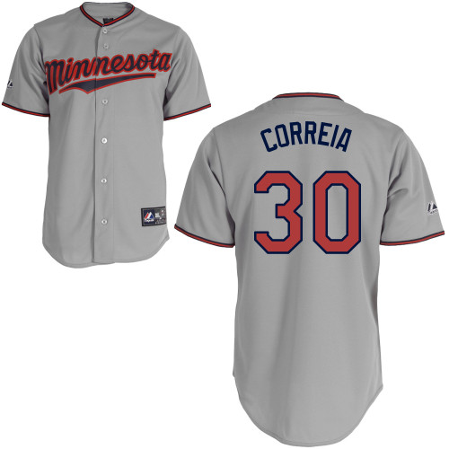 Kevin Correia #30 mlb Jersey-Minnesota Twins Women's Authentic Road Gray Cool Base Baseball Jersey